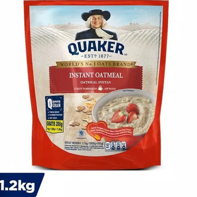 

Populer] Oatmeal Instan Quaker Instant Oatmeal 1000+200G