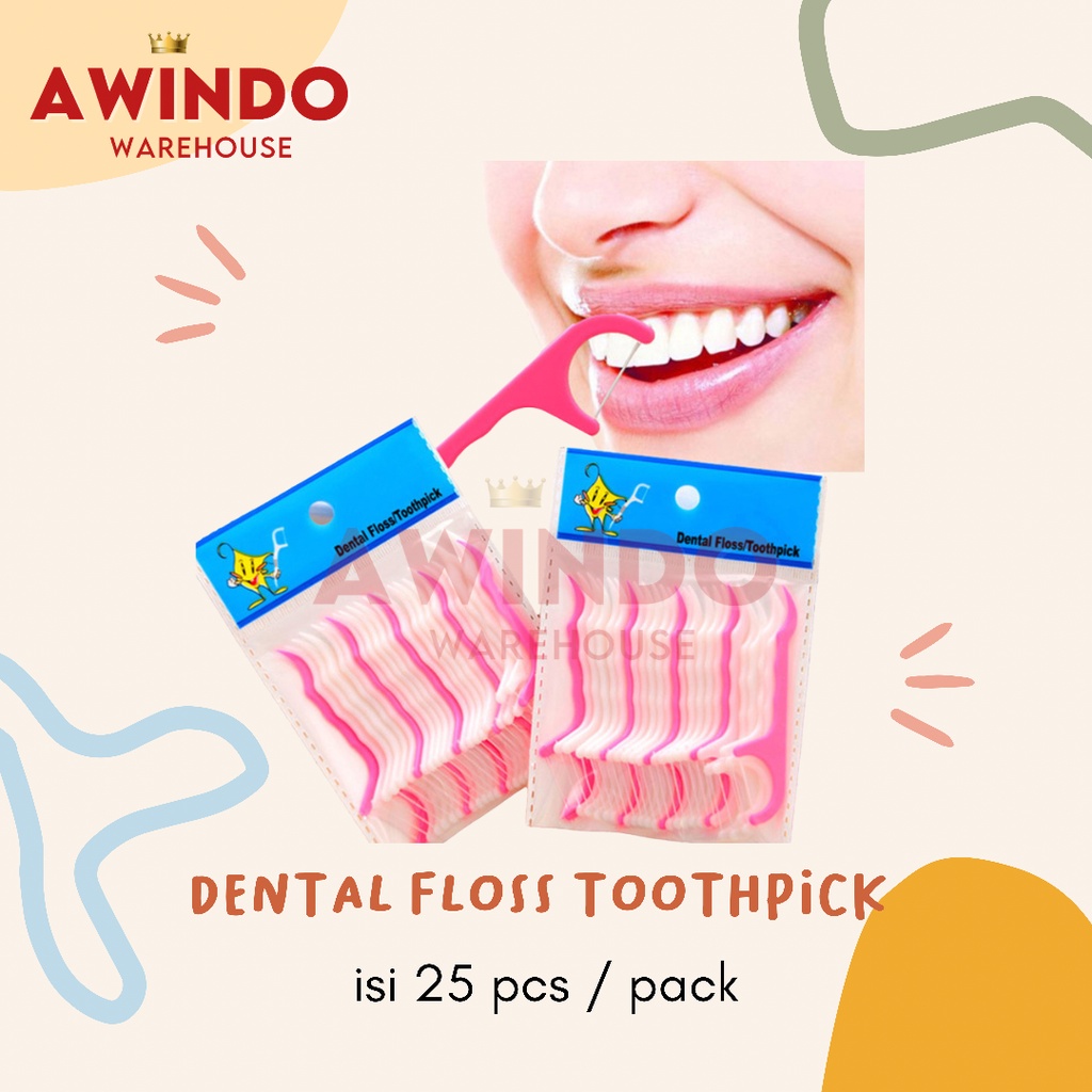 DENTAL FLOSS TOOTHPICK - Tusuk Gigi Benang Pembersih Gigi  Isi 25 PCS