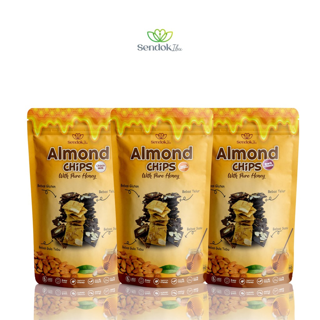 

PAKET TASTY (3 PACK) | ALMOND CHIPS | Cemilan Snack Sehat | SENDOKIBU