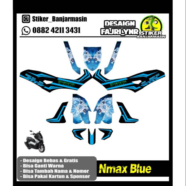 DECAL / STRIPING / LES MOTOR NMAX ALL (MOTIF RACING , BALAP , KARTUN )