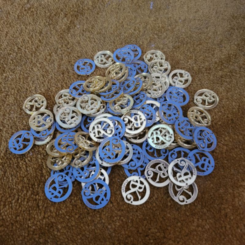 Label akrilik mirror bulat hampers hangtag min 50pcs