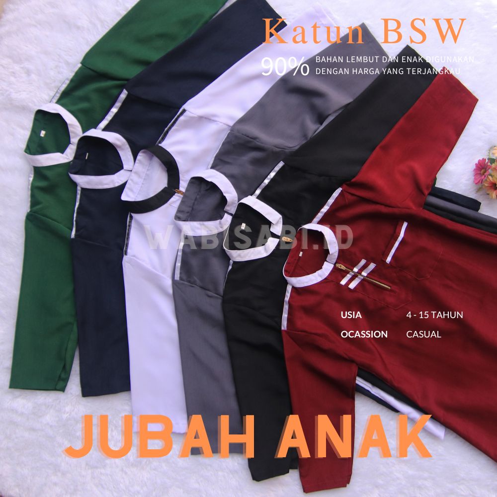 Jubah Gamis Anak Laki Laki Usia 4-15 Tahun / Baju Koko Gamis Arab Anak