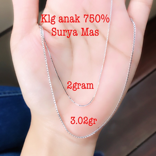 Kalung rantai anak emas 750%