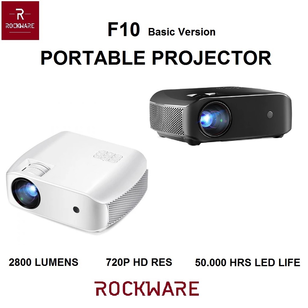 ROCKWARE RW-F10 - Basic 720P Home Portable LED Projector 2800 Lumens - Proyektor Alternatif dari CHEERLUX C9