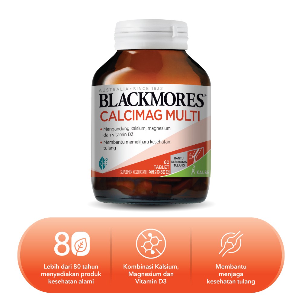 Jual Blackmores CALCIMAG MULTI isi 60 Tablet Sumber Kalsium, Vitamin