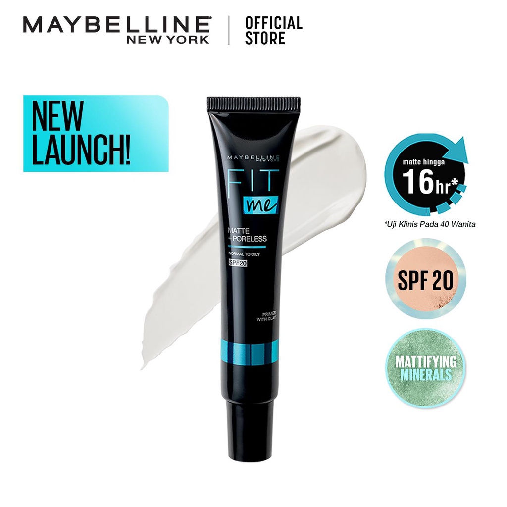 MAYBELLINE Fit Me Matte Poreless SPF20 Primer  Normal to Oily Primer Make Up Base Alas Make Up BPOM (VC)