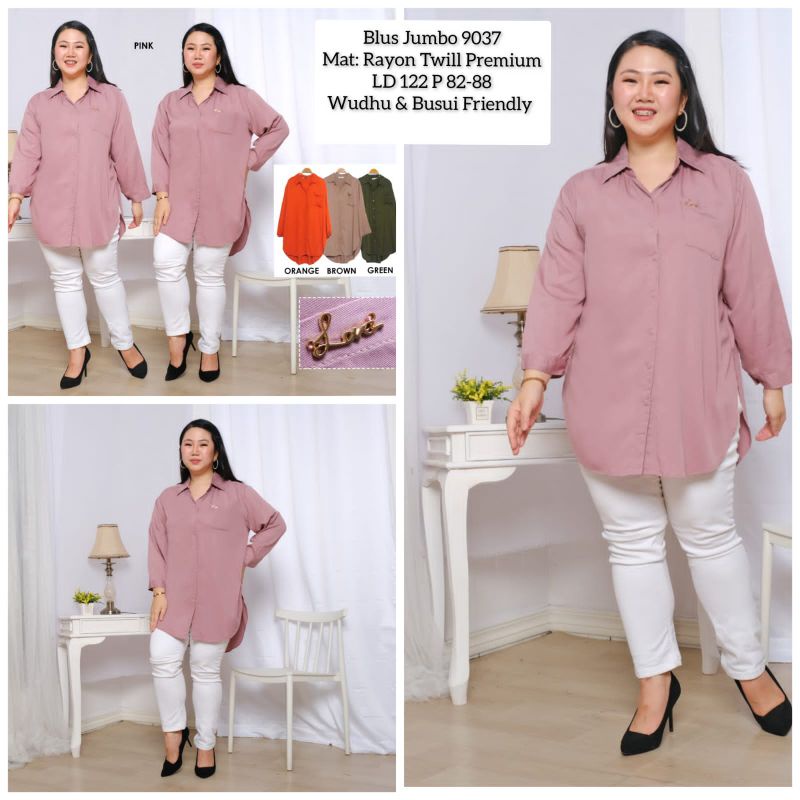 Baju jumbo wanita/blouse jumbo/atasan jumbo, 9037-pink