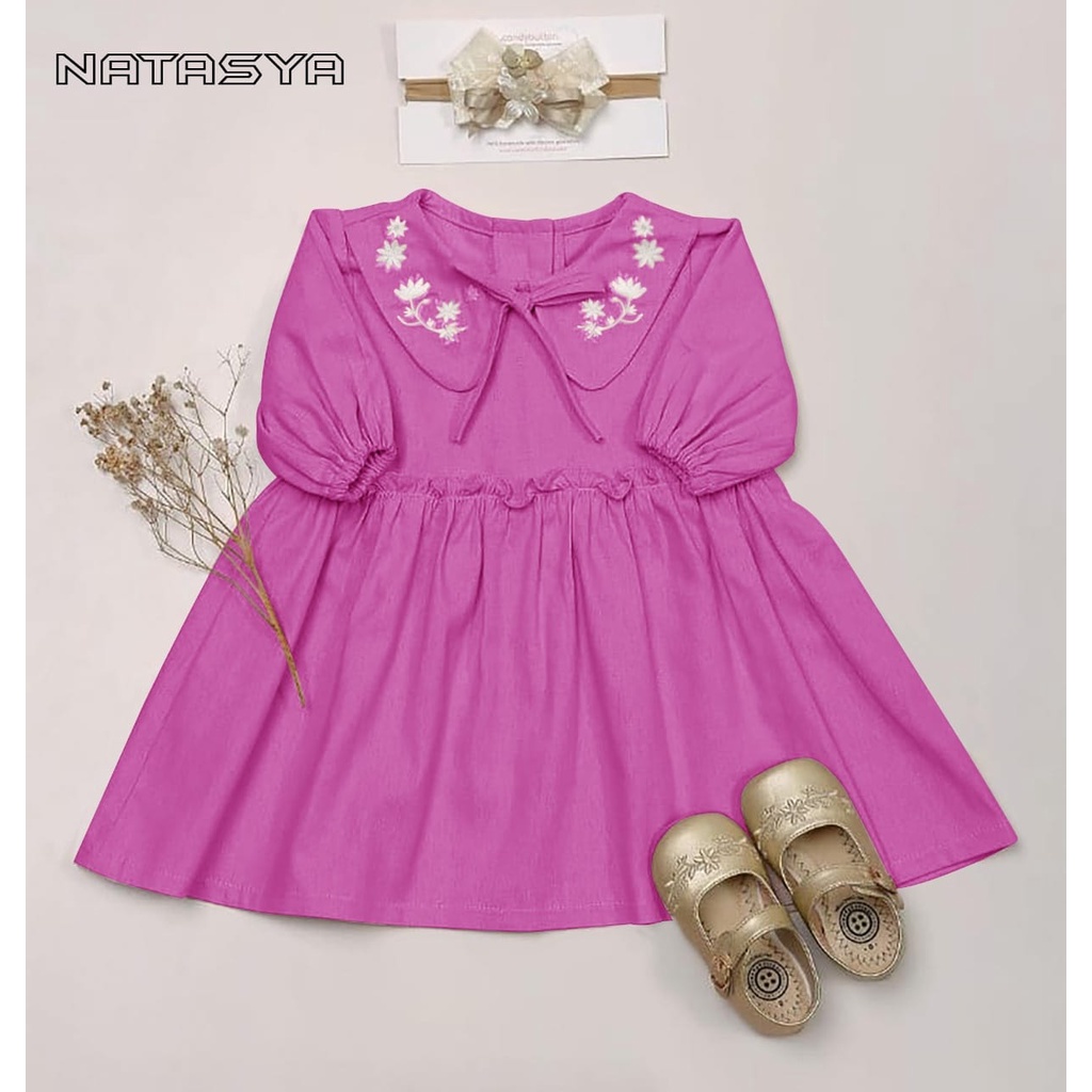 dress natasya kids / dress anak perempuan 2-3thn bahan cotton premium