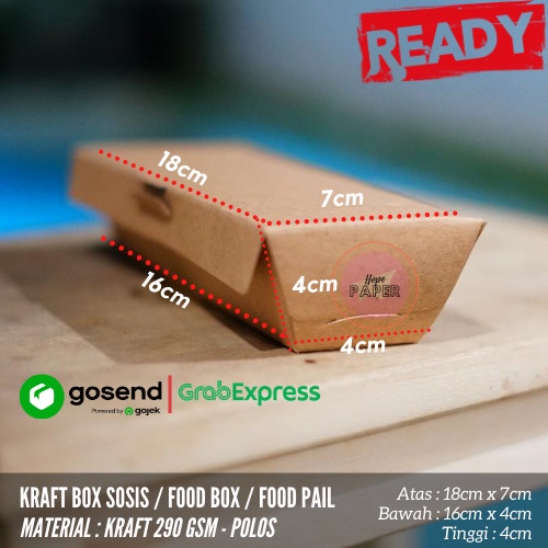 Rei7Yj0l Paper Box Sosis Size 18X7X4Cm / Kotak Makan Polos / Kotak Sosis Jumbo Y5o04yy