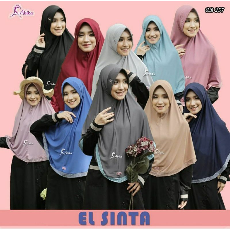 Bergo El Sinta/abika hijab/hijab instan/kerudung syar'i/kerudung kekinian