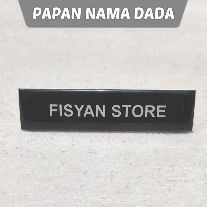 Papan Nama PDH TNI/POLRI | Nametag Dada Hitam Doff Full Lapis Resin