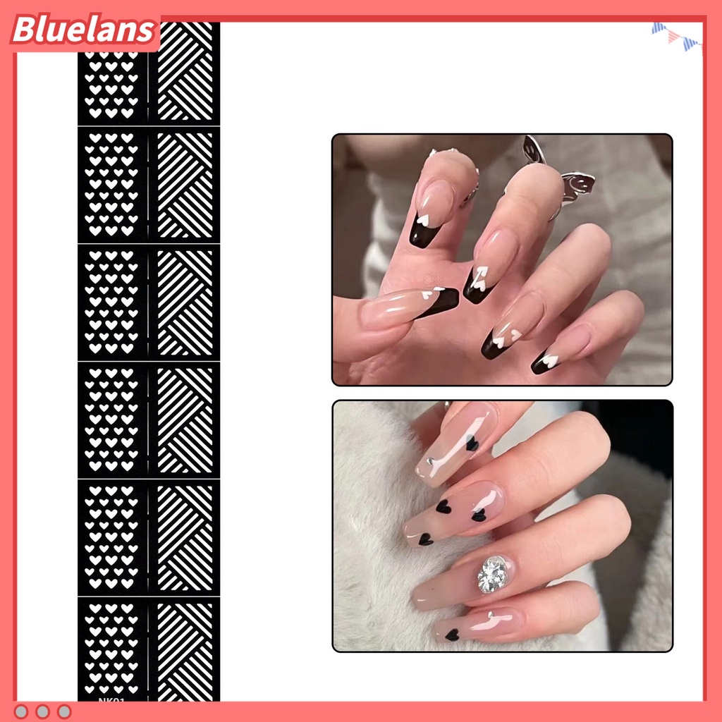 (In Stock) Kacamata Hitam Lensa Warna Warni ♡Stiker Kuku Motif Hati / Bintang Untuk Nail Art