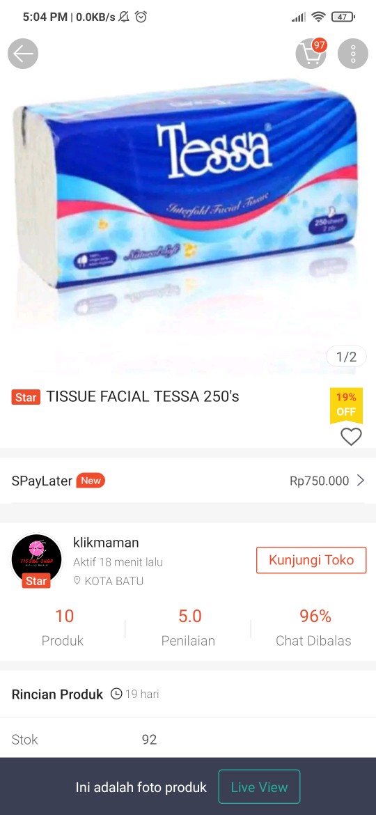 (termurah) Paseo Anti Bakteri Isi 25 Lbr Promo