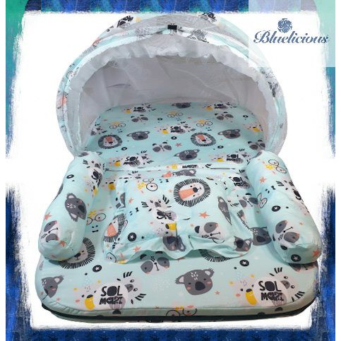 Kasur Lipat Kelambu Bayi - Matras Baby - Motif Animal Lucu