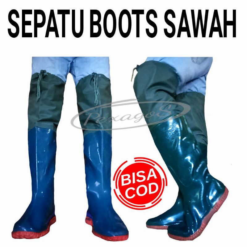 SEPATU BOOT KARET SAWAH PETANI ANTI AIR SEPATU SAWAH SEPATU BOOTS KARET SEPATU PETANI (((60cm)))