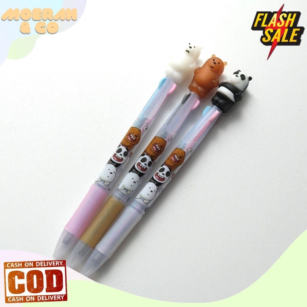 

PEN WBB LUCU MURAH PULPEN WE BARE BEARS BOLPEN TIGA WARNA PEN GEL COD