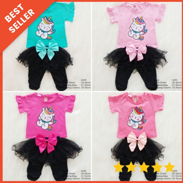 Setelan celana tutu BAYI 3-18 bulan / UNICORN tutu suit / BAJU SETELAN ANAK CELANA TUTU UNICORN AWAN