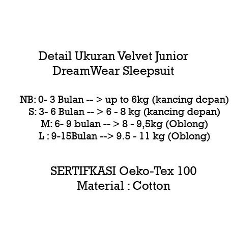 Baju Tidur Bayi Sleepsuit 0-12 Bulan Jumpsuit Jumper Piyama Lengan Panjang Velvet Junior Dreamwear Cheerfull