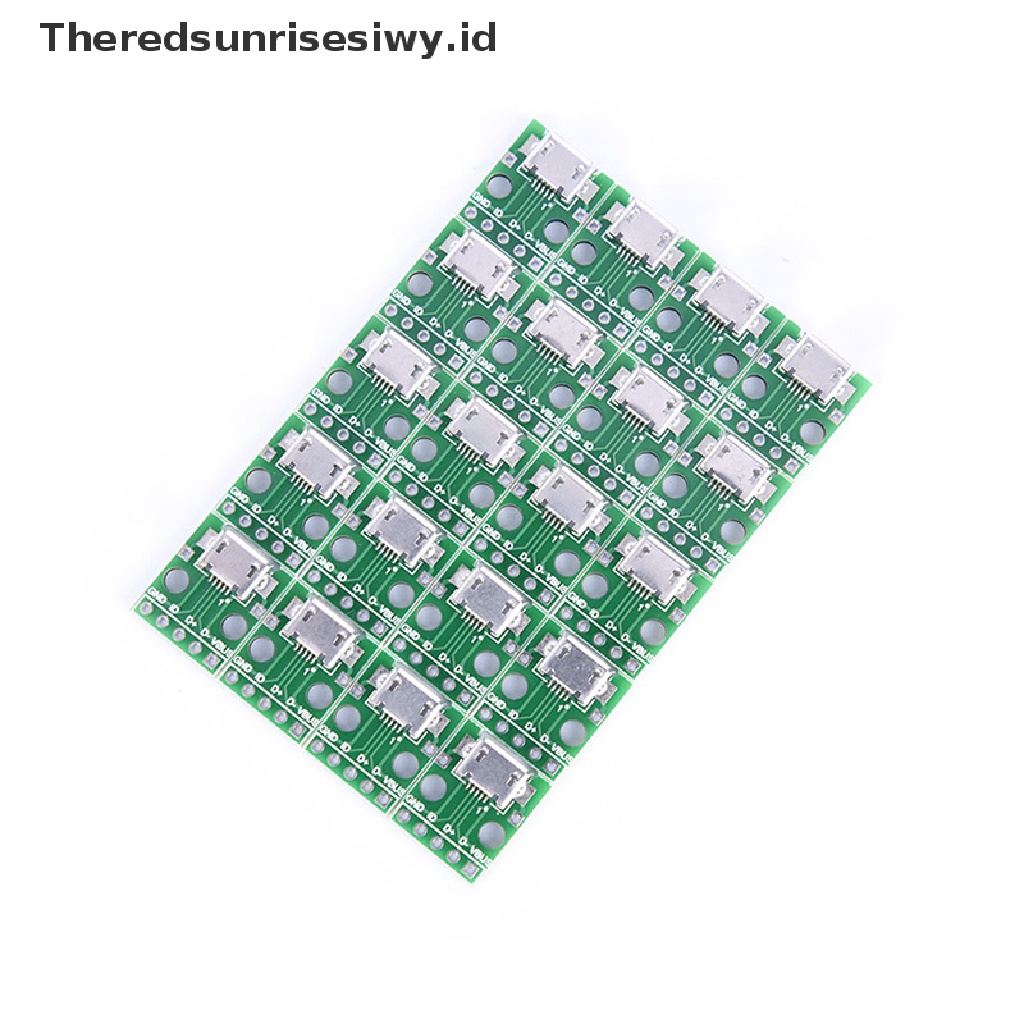 (Theredsunrisesiwy.Id) 20pcs Papan Modul Adapter Konektor Micro Usb Ke Dip 2.54mm Female 5-pin