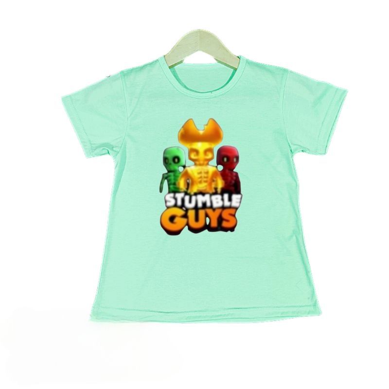 Baju Anak Cewk Kaos Atasan Anak Cewek  Stumble Guys gold heart 1-12 Tahun Ukuran S.M.L.XL.2XL.3XL