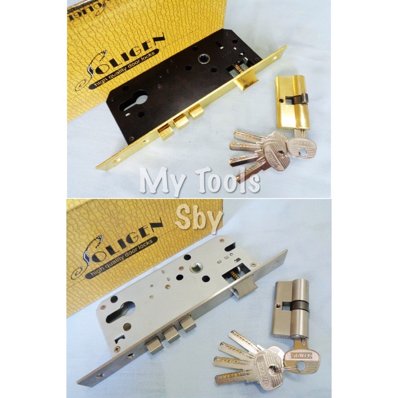 Body Kunci Biasa / Lidah Silver / Gold Pintu Rumah Soligen 3F