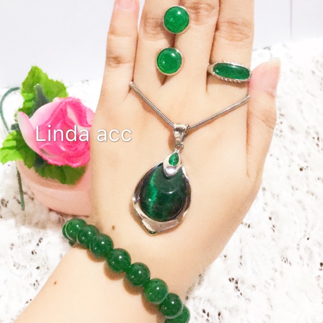 set titanium permata giok asli