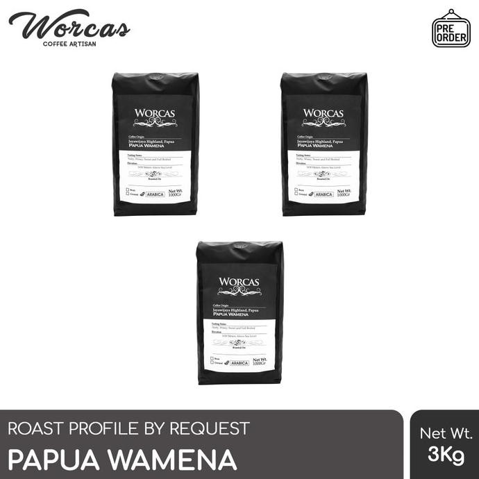 

Kopi- WORCAS Kopi Arabica Papua Wamena 3 Kg (Biji/Bubuk) - KOPI BIJI -Biji-Kopi.