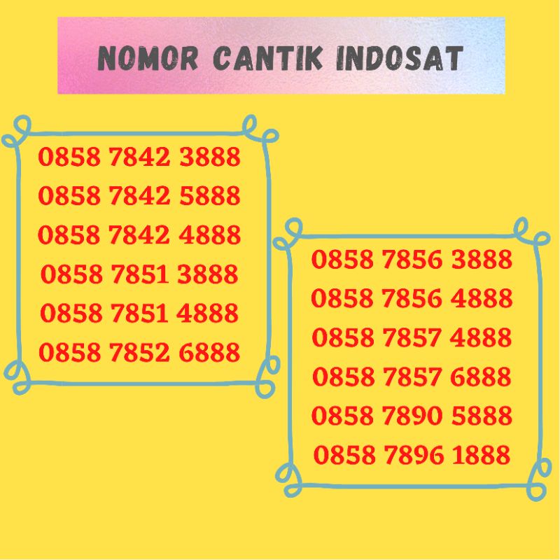 Nomor Cantik Indosat seri Triple