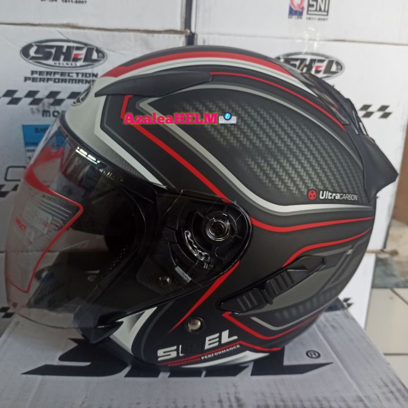 helm SHEL ROVER Motif Ultra Carbon ULTRACARBON Black Red Doff