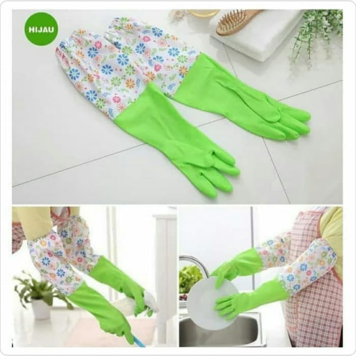 SARUNG TANGAN CUCI PIRING PANJANG BAHAN KARET MULTIFUNGSI HAND GLOVE