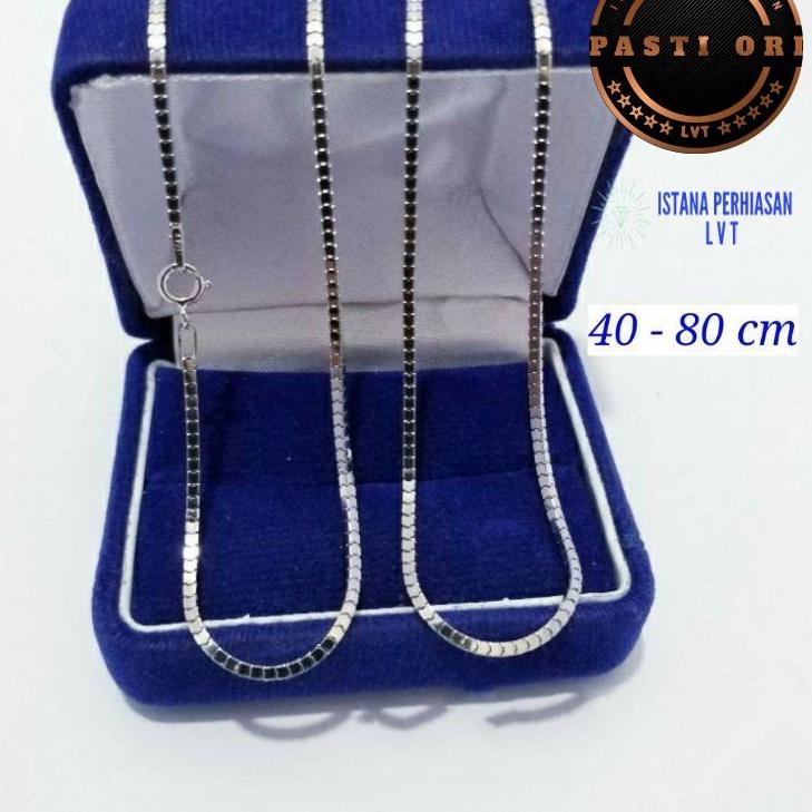 Paling Dicari.. KALUNG MILANO KACA PERAK ASLI 925 LAPIS EMAS PUTIH - PERHIASAN SILVER PRIA WANITA - 