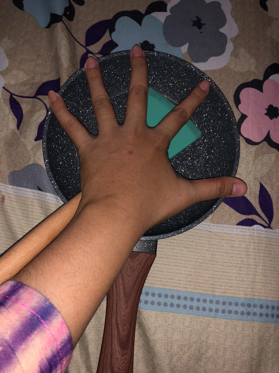 Cypruz Fry Pan Ceramic Marble Induksi Gagang Kayu 18 Cm Fp-0629