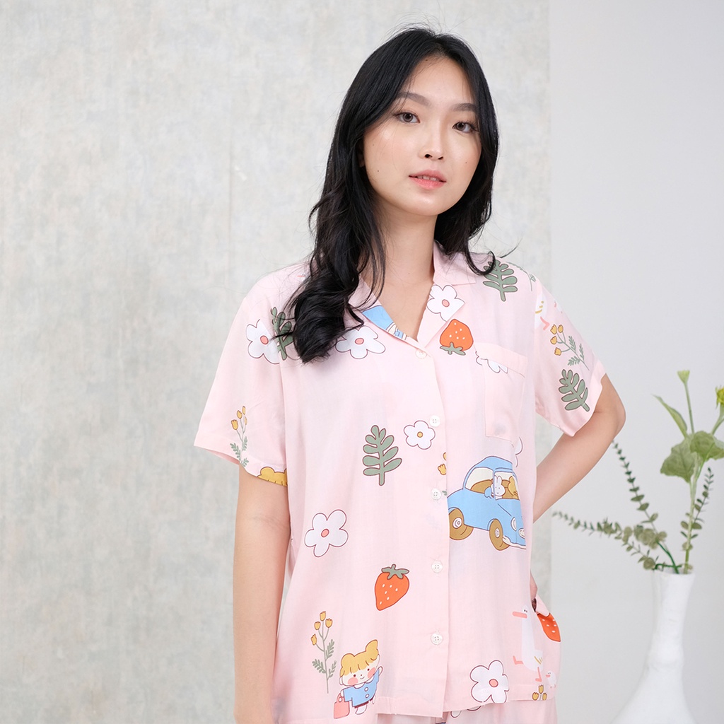 Cielyn - Betsy Pink Piyama Wanita Dewasa Set