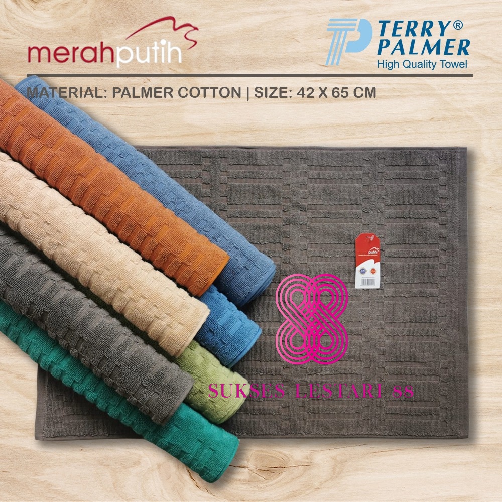 KESET KAKI HANDUK MERAH PUTIH TERRY PALMER 45 x 65 TEBAL &amp; SERAP