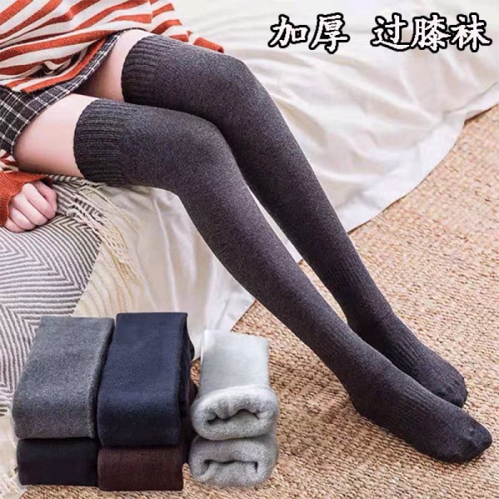 Kaos Kaki Selutut Rajut Hangat Overknee Socks Boots Socks