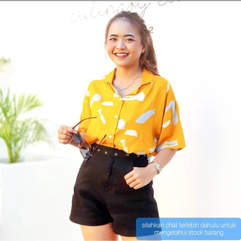 ATASAN KEMEJA PETTERN OVERSIZE WANITA MOTIF PAKAIAN FASHION CEWEK