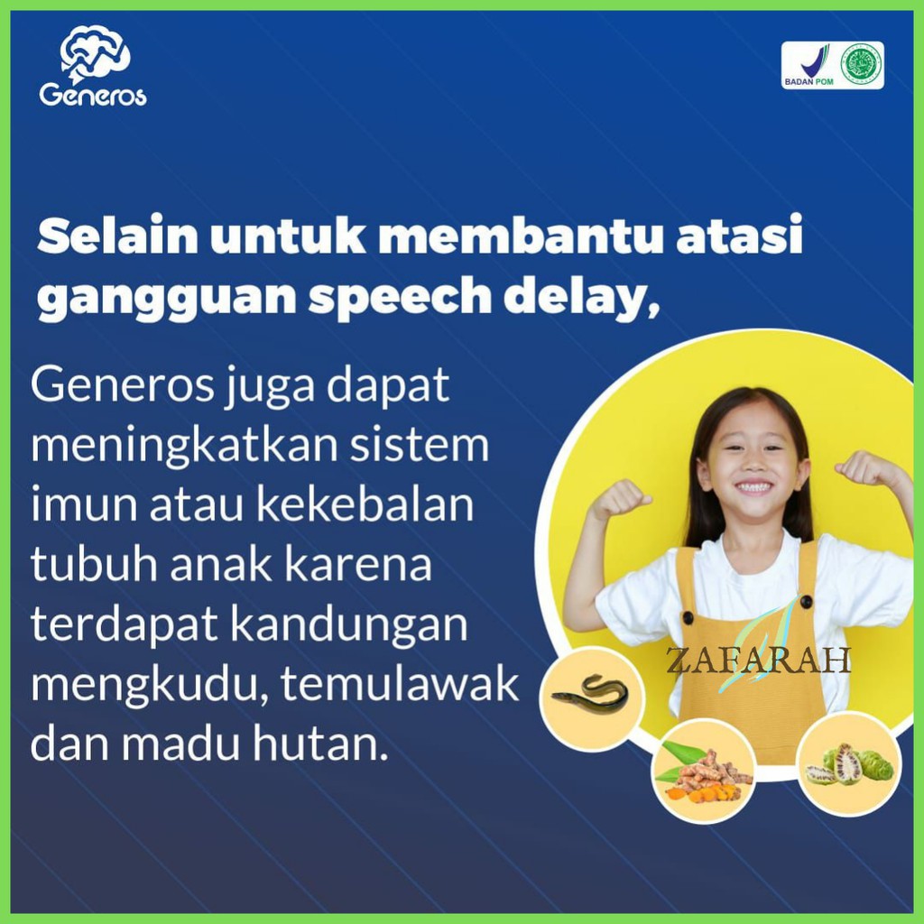 GENEROS Speech Delay Original / Generos Vitamin Otak Anak Cerdas - Vitamin Anak Terlambat Bicara ADHD - Isi 2 botol @30ml