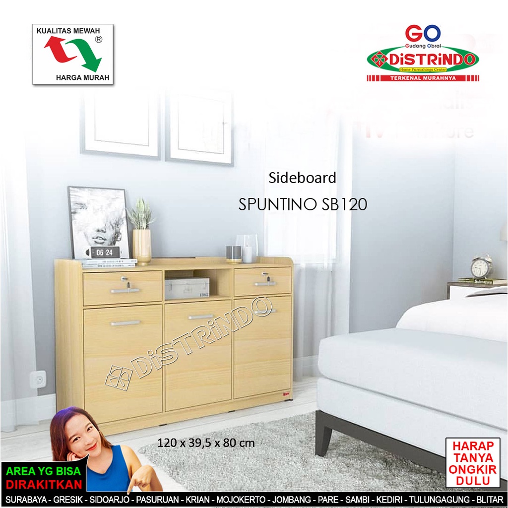 DISTRINDO Bufet Minimalis 3Pintu 2Laci / Sideboard Minimalis