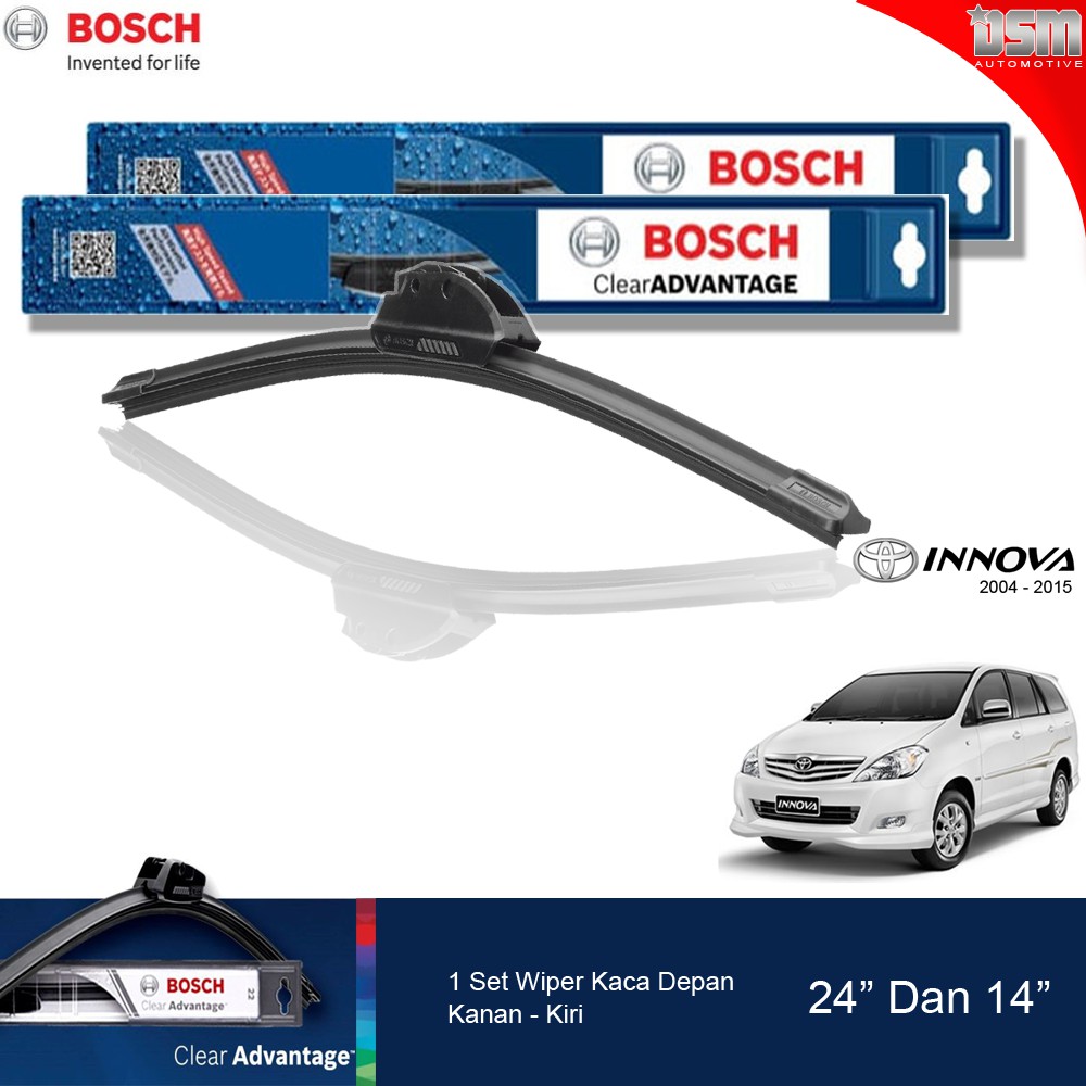 Bosch Clear Advantage Frameless / Wiper Frameless Toyota Innova 24&quot; dan 14&quot; / Wiper Depan Innova