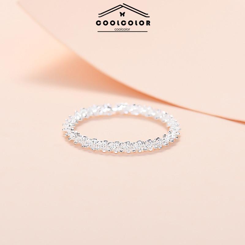 COD Retro Sparkling Glossy Ring Wanita Desain Rantai Sederhana Cincin Indah- cl