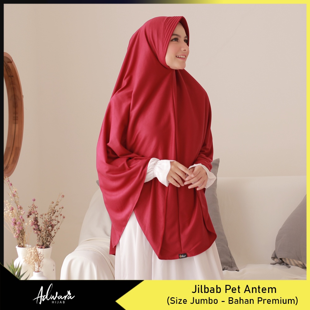 ADWARA HIJAB Jilbab Kaos Pet Antem Jumbo PREMIUM / Jilbab Jumbo Menutupi Lengan Tebal dan Adem