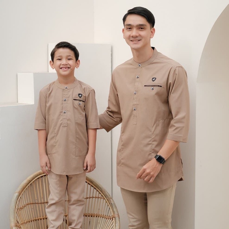 Baju Koko Couple Ayah Anak - Baju Koko Kurta Couple Murah - Atasan Koko Bahan Toyobo Import