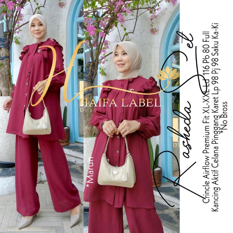 RASHEDA SET ORIGINAL BY HAIFA LABEL (100% REAL PICT ORI BERLABEL HAIFA)