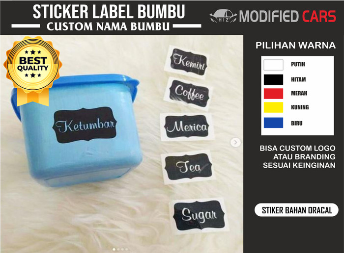 Custom Stiker Nama Bumbu Dapur Cutting Sticker