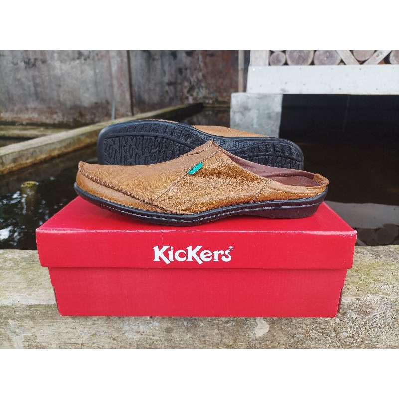 Promo Sepatu Sandal Pria Bustong Kickers Kulit Asli Casual Formal Slop Murah Berkualitas Original 10