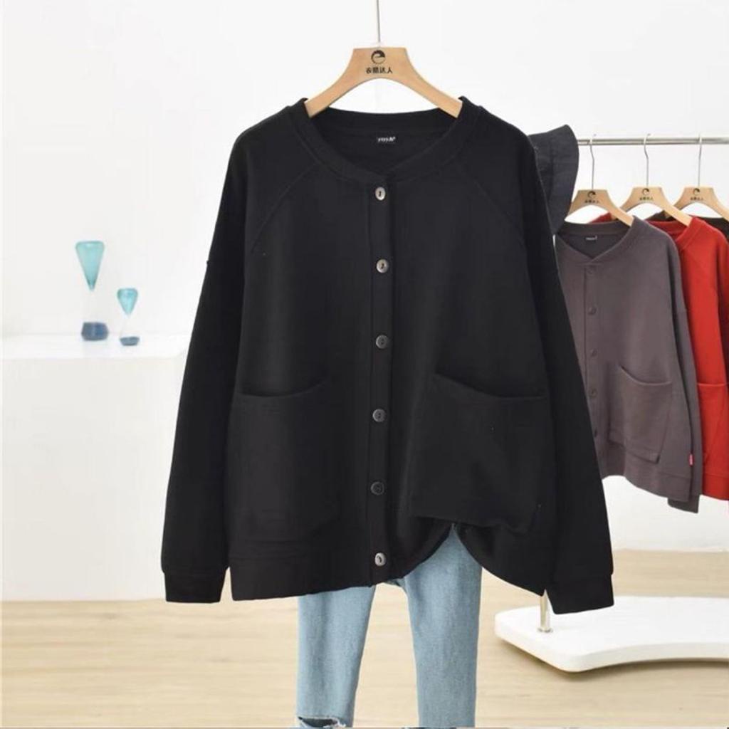 KOREAN STYLE WOMEN LADIES - BOHO SWEATER - SWEATER WANITA OVERSIZE POLOS BAHAN FLEECE TEBAL