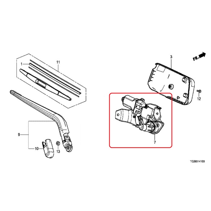 Motor Wiper Penggerak Wiper Belakang Brio 2014-2017 Original
