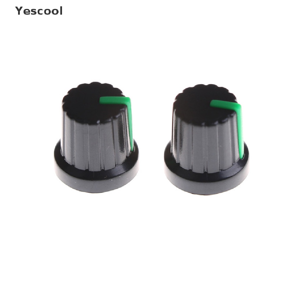 Yescool 20pcs Tutup Knob Potentiometer 6mm Dengan Indikator Hijau