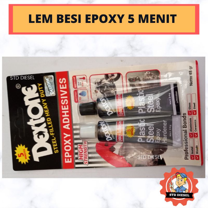 

LEM EPOXY ADHESIVE DEXTOTE LEM BESI 5 MINUTE MENIT 48 GRAM 48GR DEXTONE