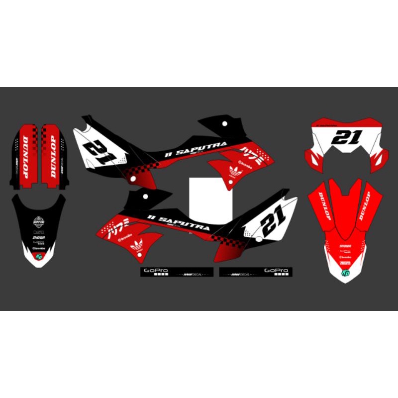 Dekal sticker decal motor KLX BF /DTRACKER /GORDON GOLD